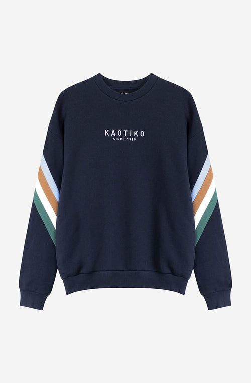 Walker Sweatshirt Marineblau/Hellblau/Kamel/Heura