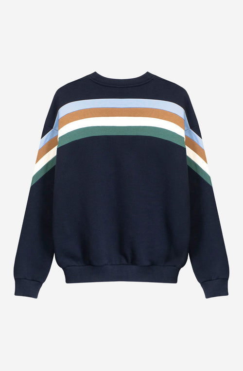 Walker Sweatshirt Marineblau/Hellblau/Kamel/Heura