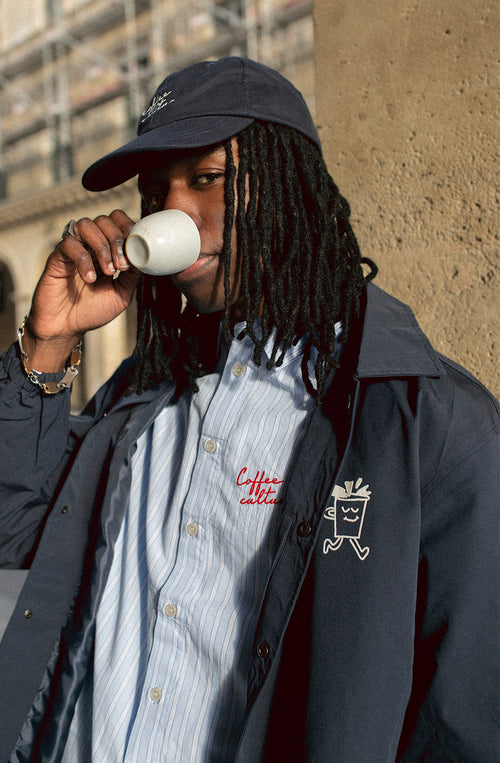 Chemise Coffee Culture Blue/White Stripes 