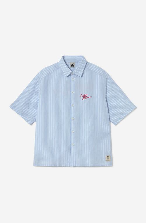 Chemise Coffee Culture Blue/White Stripes 