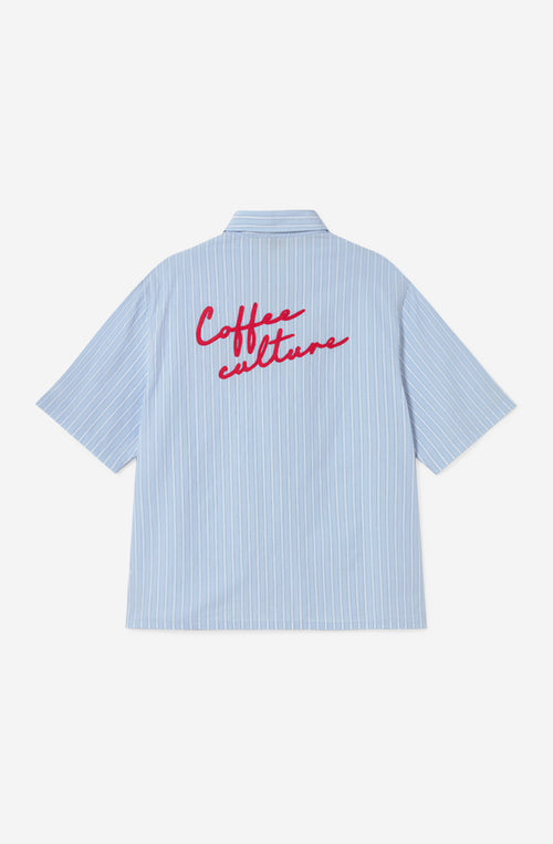 Chemise Coffee Culture Blue/White Stripes 