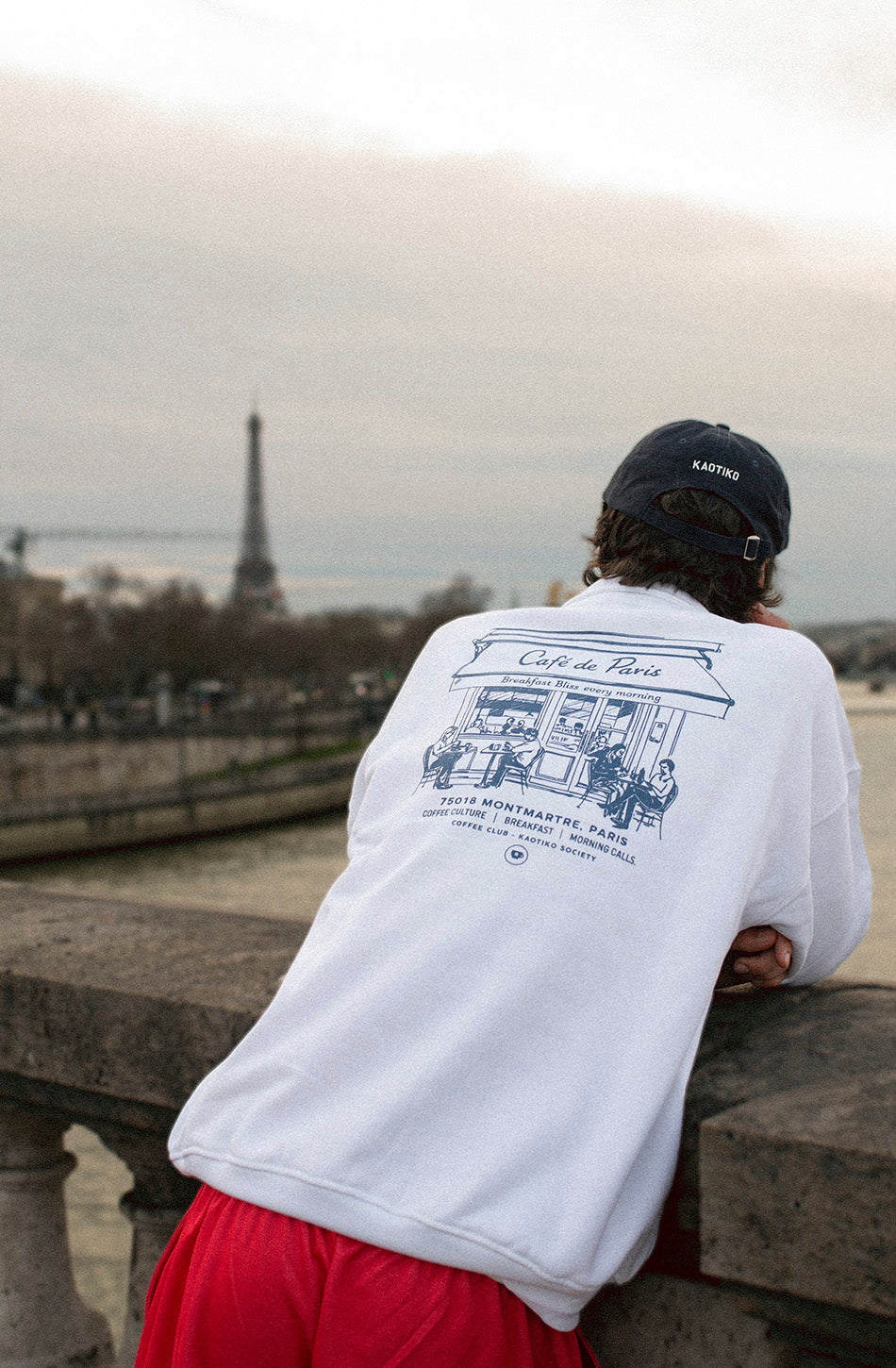 Morning Calls Organic Cotton White Polo Sweatshirt