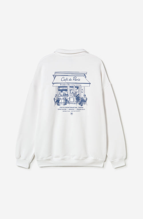 Sweat-shirt Polo Morning Calls Organic Cotton White 