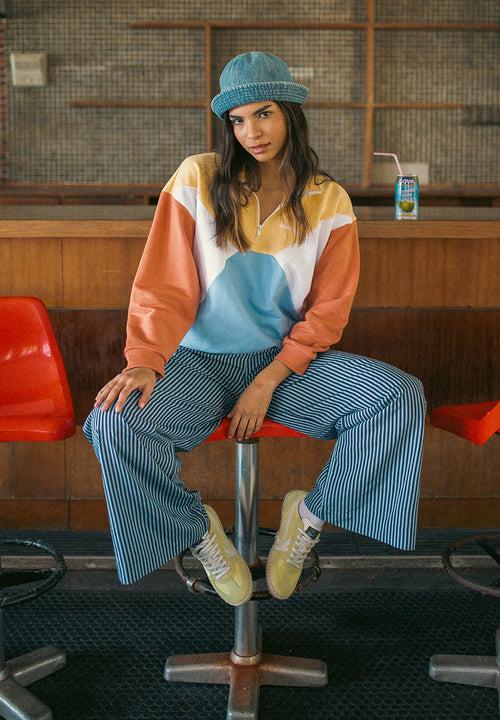 Sweat-shirt Anneta Vanilla/White/Niagara/Apricot