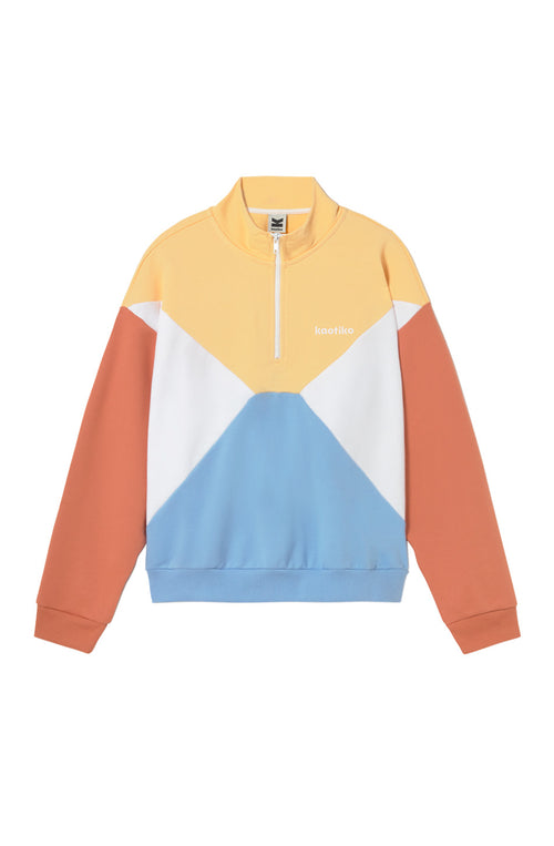 Sweat-shirt Anneta Vanilla/White/Niagara/Apricot