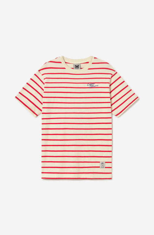 Coffee Culture Stripes Red/Ivory T-shirt