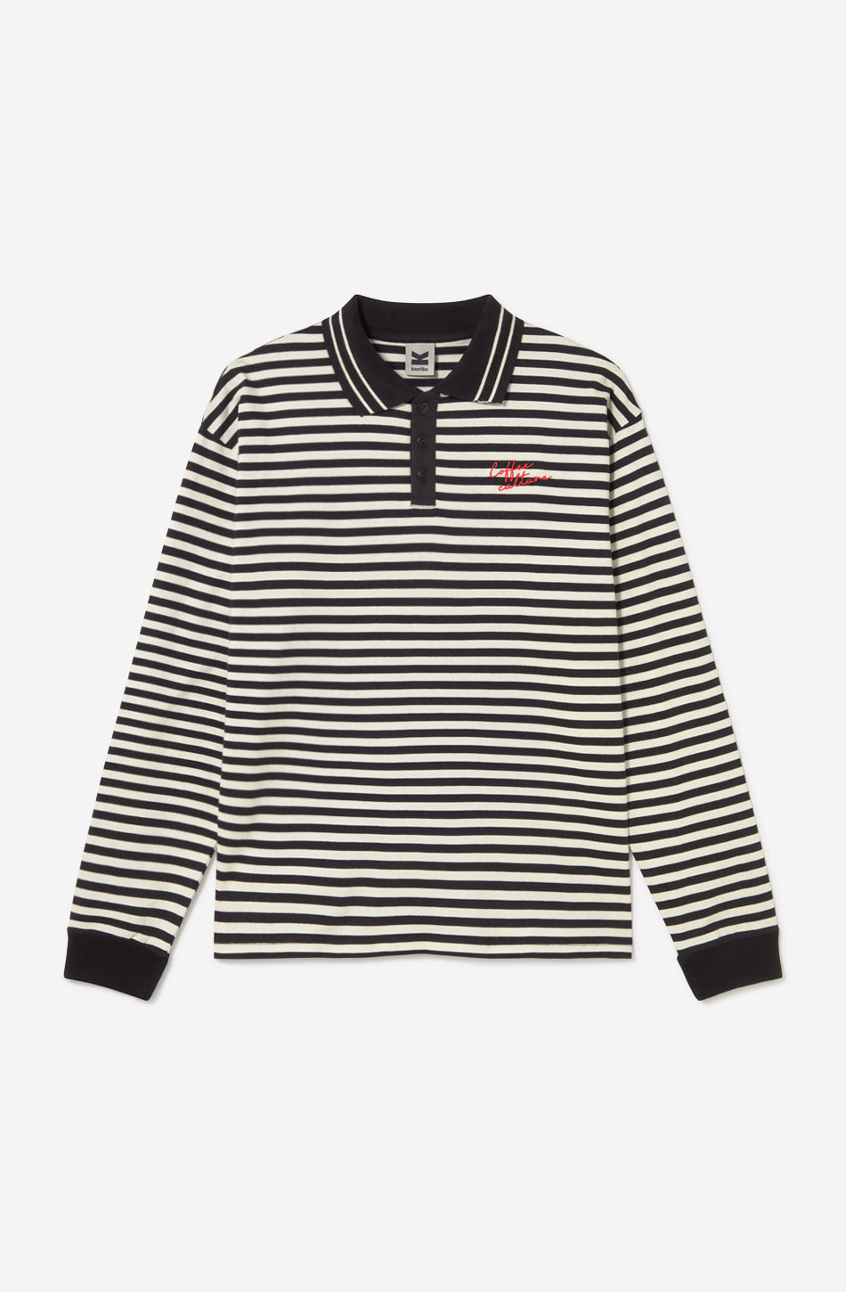 Polo de hombre Coffee Culture Stripes Black Ivory de rayas negras e ivory