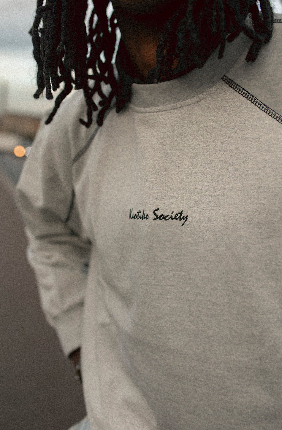 Patched Kaotiko Society Gray Sweatshirt