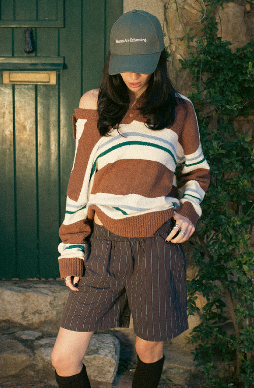 Polo Kaotiko Stripes Brown / Ivory