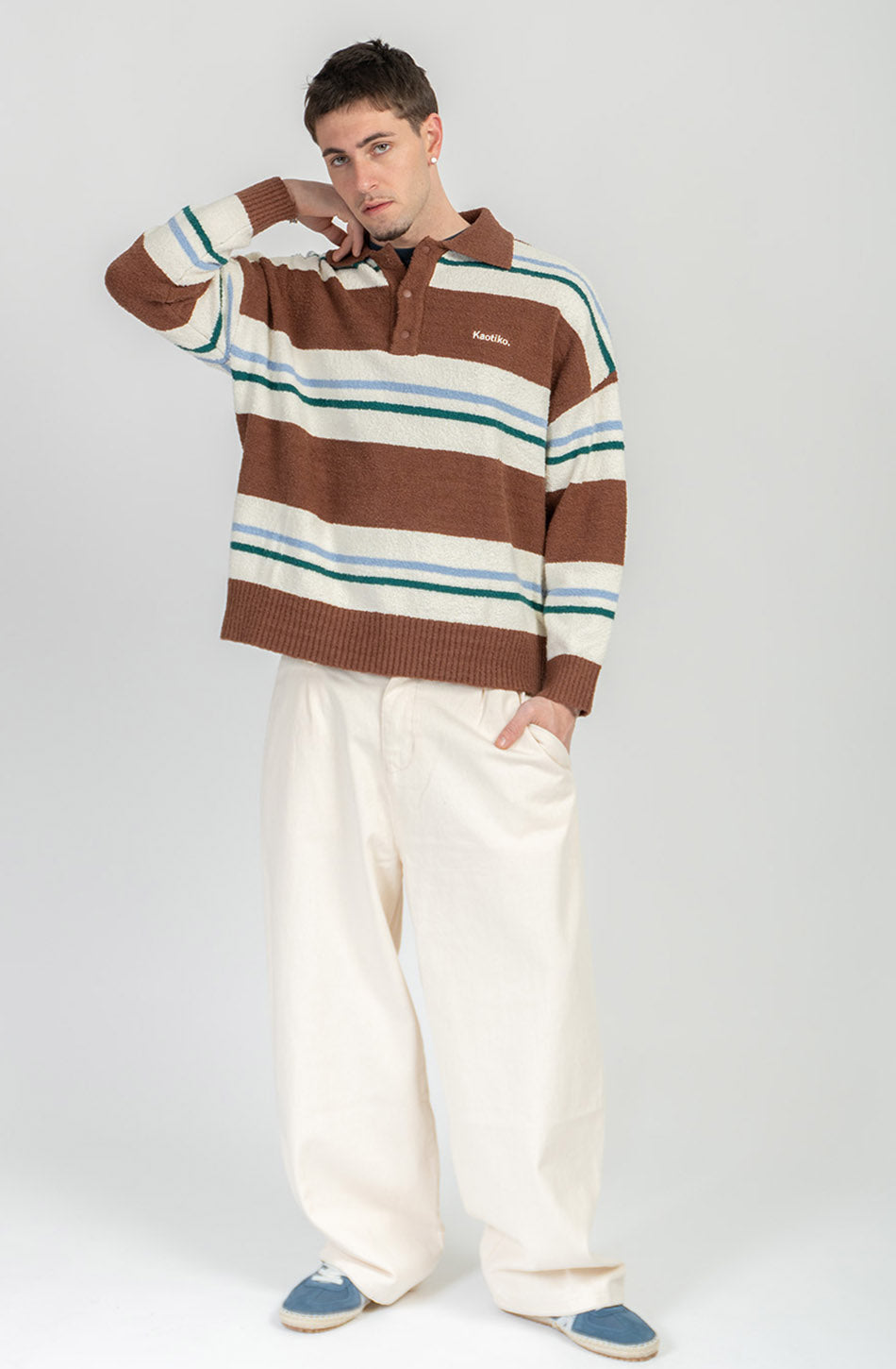 Polo Kaotiko Stripes Brown / Ivory