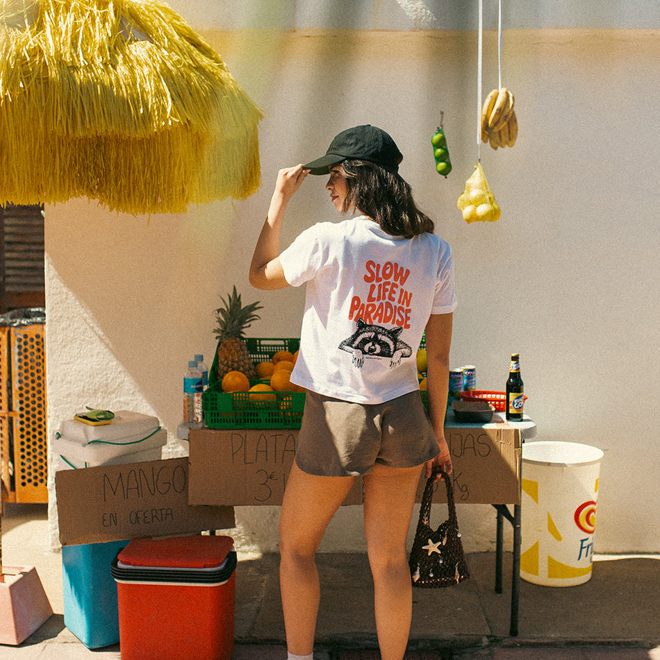 Slow Life Paradise White T-shirt