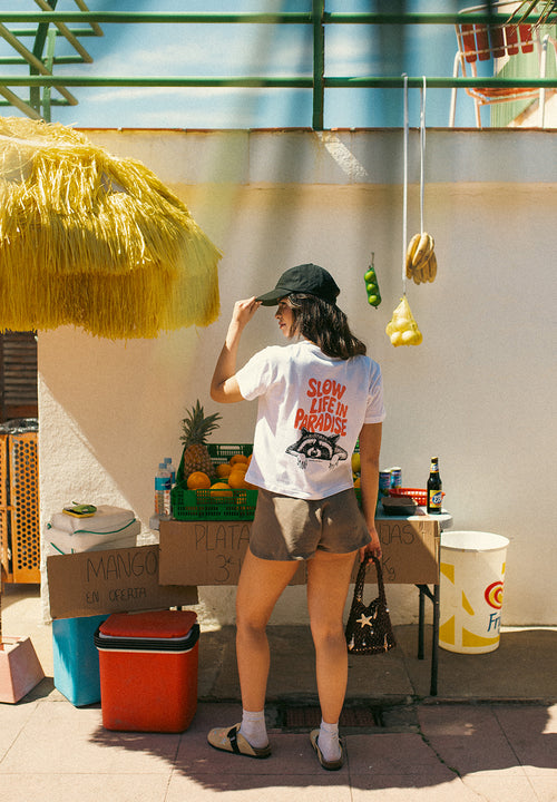 T-shirt Slow Life Paradise White