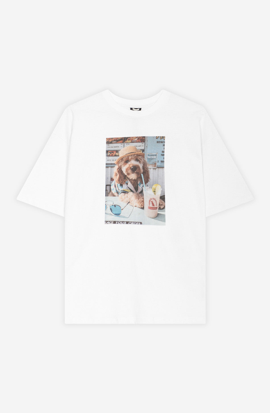 Cropped Paws & Relax Bio-Baumwoll-T-Shirt in Weiß