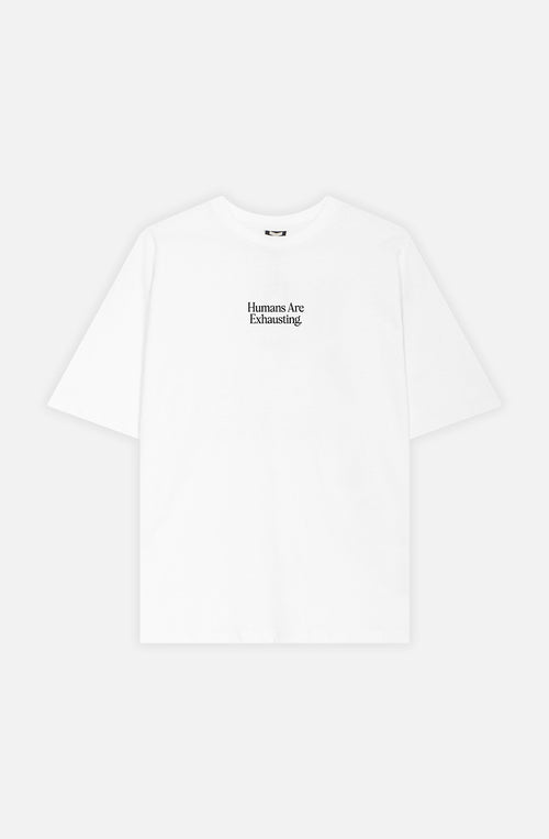 Humans Are Exhausting Organic Cotton White T-shirt