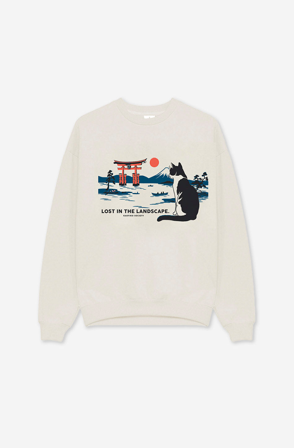 Sweatshirt Lost In The Landscape Organic Ivory
