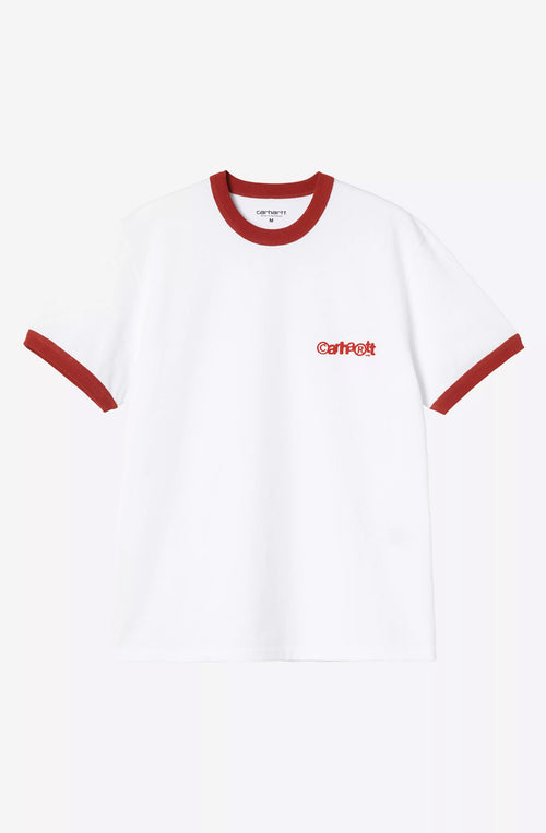 CARHARTT Ringer Organic White/ Red T-shirt
