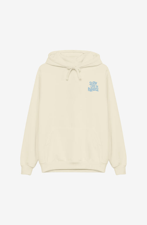 Sweat-shirt Slow Life in Paradise, couleur ivoire