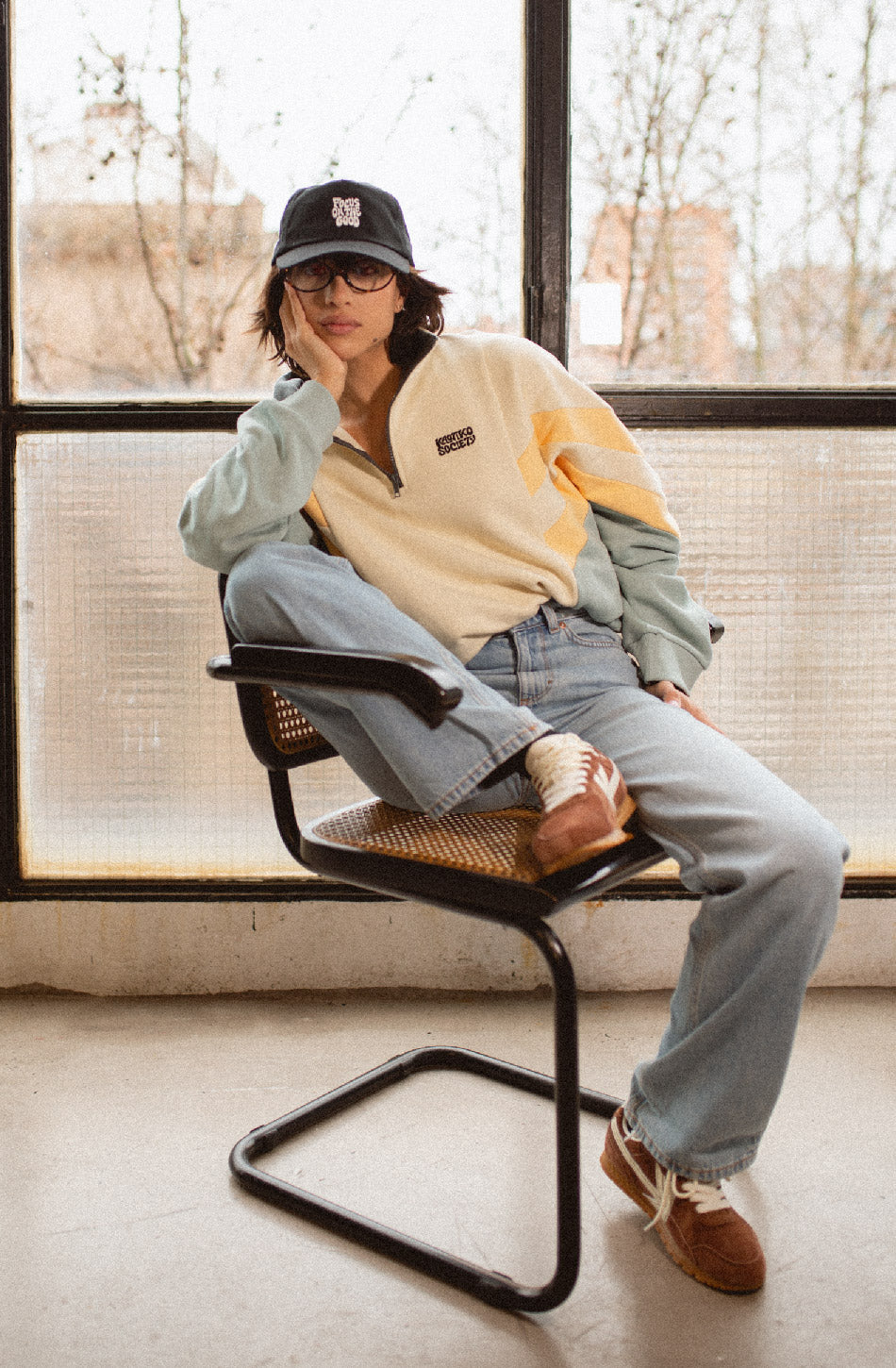 Clark Bone/Cloud Half-Zip Sweatshirt