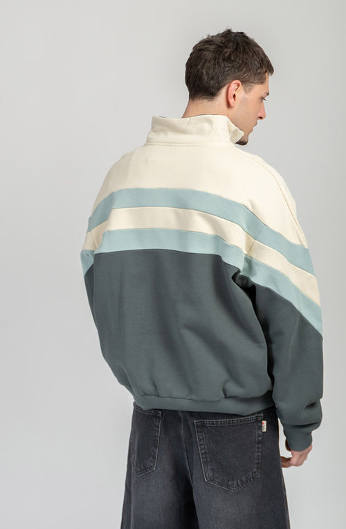 Sweat-shirt à demi-zip Clark Bone/Green