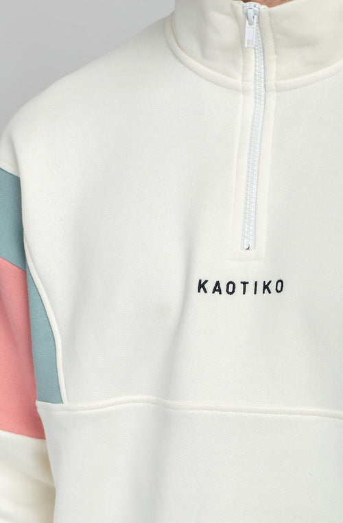 Sudadera Arthur Yvory/Palid Blue/Salmon
