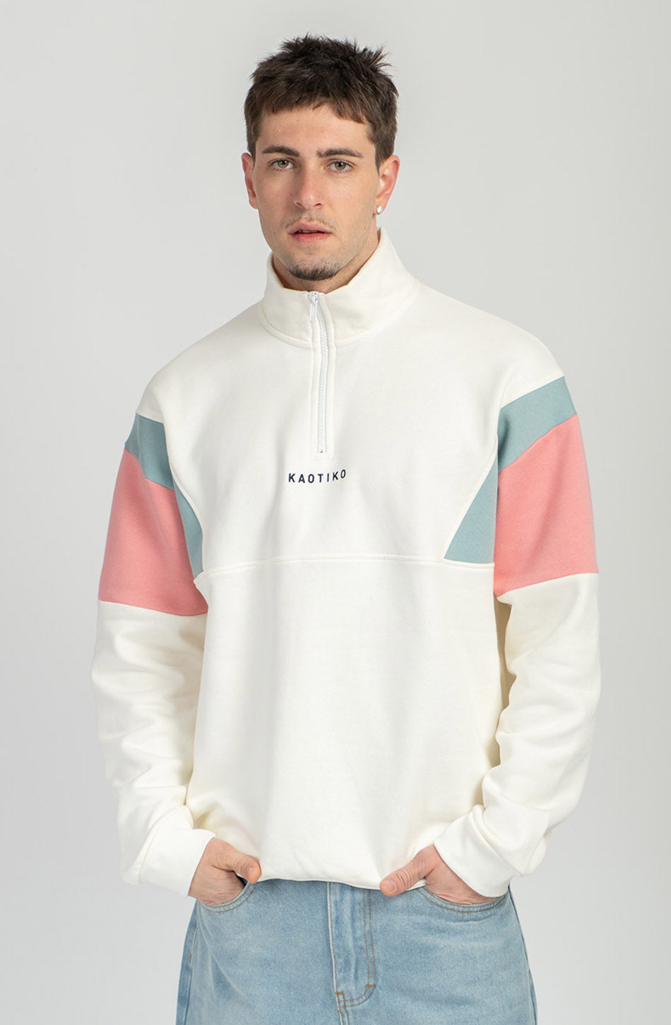 Sudadera Arthur Yvory/Palid Blue/Salmon