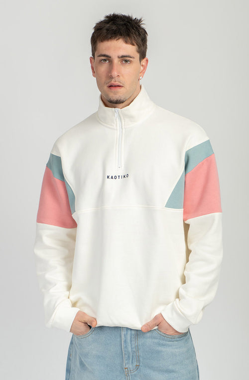 Sudadera Arthur Yvory/Palid Blue/Salmon