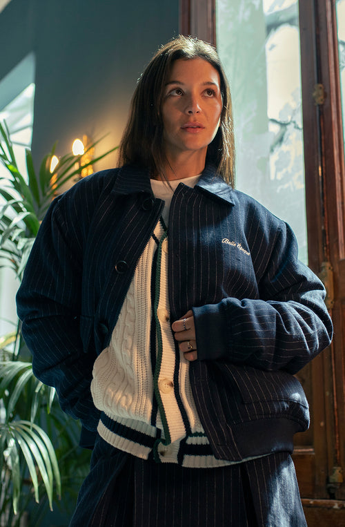 Jacke Striped Belle Epoque Weiß / Marine