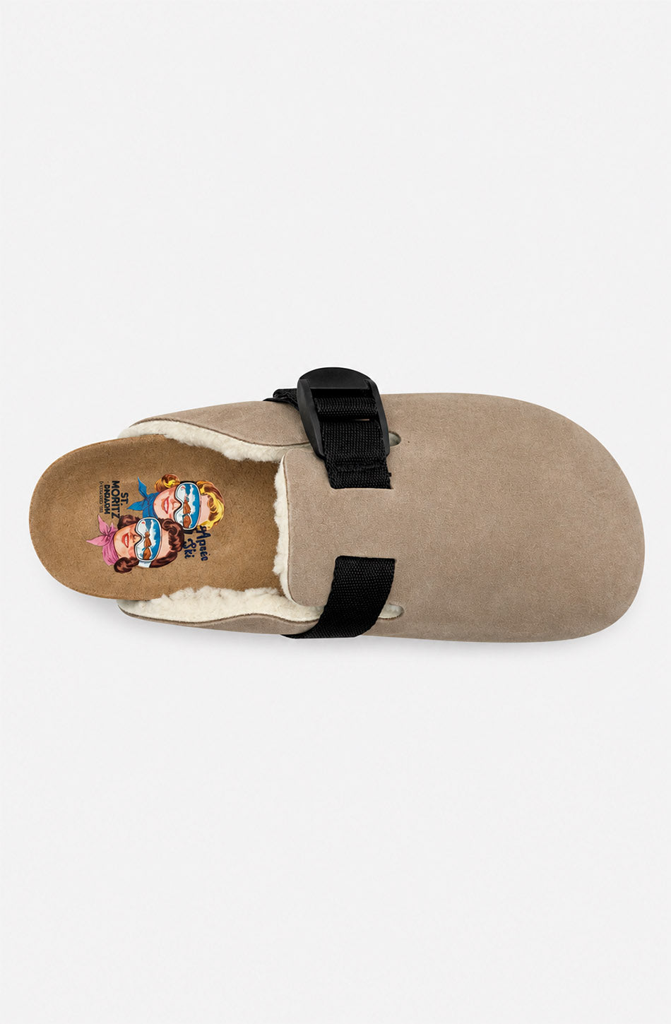 Zuecos Kaotiko Cloggy Sand Mujer con borreguito