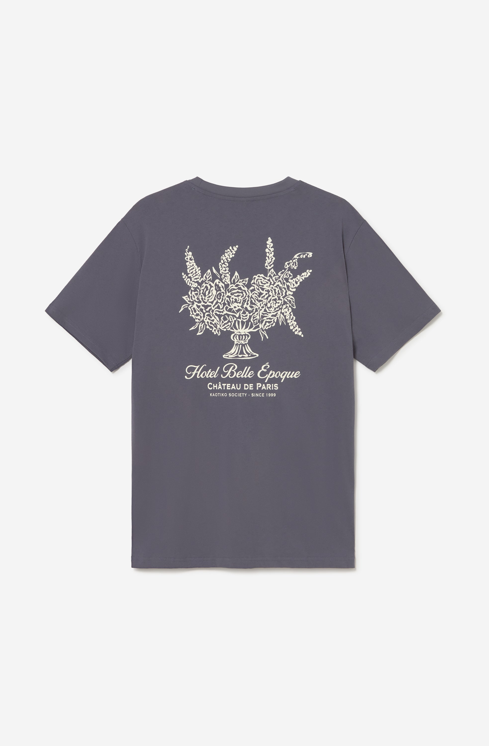 Camiseta Regular Garland Blue para hombre con diseño gráfico floral Kaotiko BCN