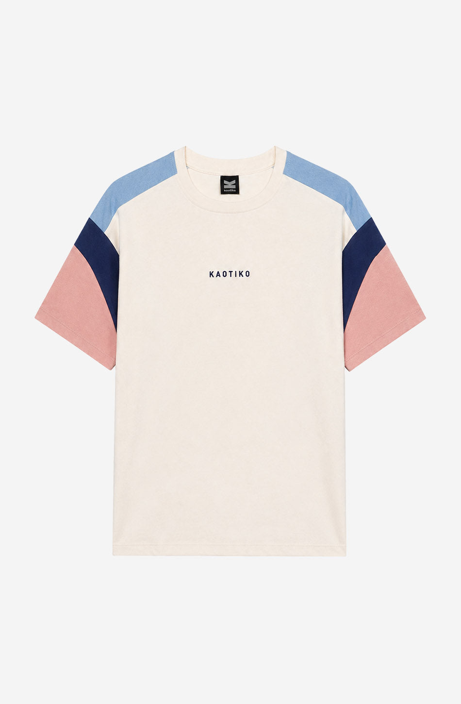 Camiseta Ottawa Ivory Blue Misty Rose unisex con diseño color block en tonos pastel
