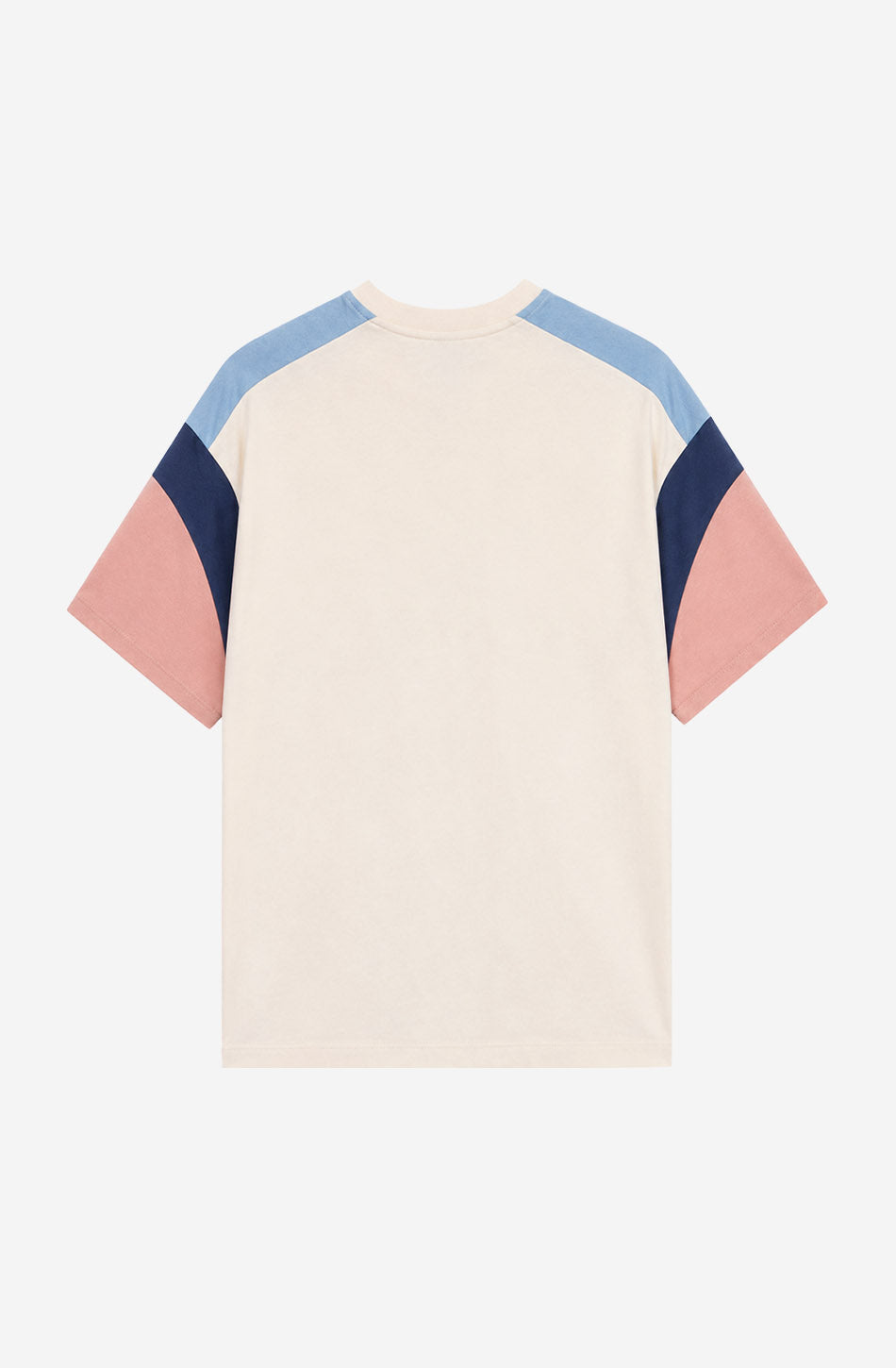 Camiseta Ottawa Ivory Blue Misty Rose unisex con diseño color block en tonos pastel