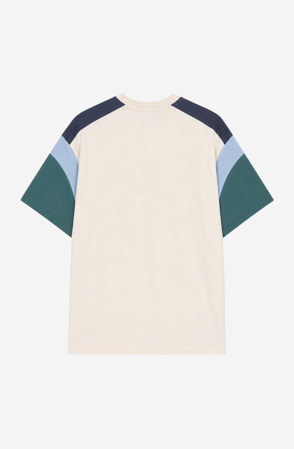 Camiseta Ottawa Ivory Blue Deep Jungle unisex con diseño color block en tonos marfil, azul y verde