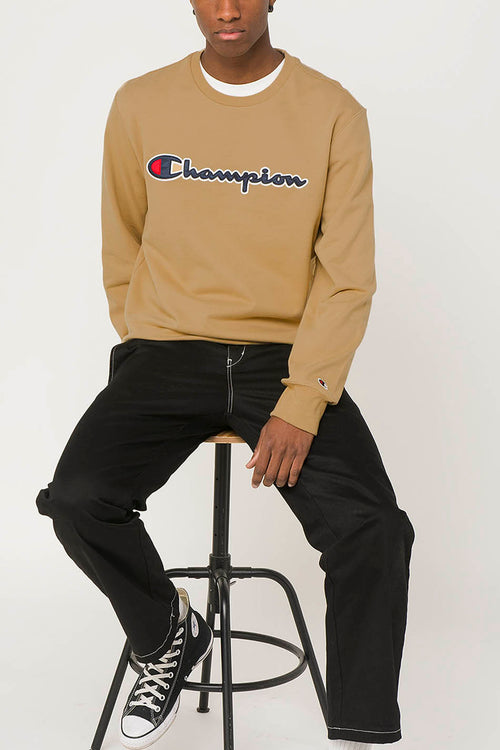 Champion Script Logo Brown Hoodie
