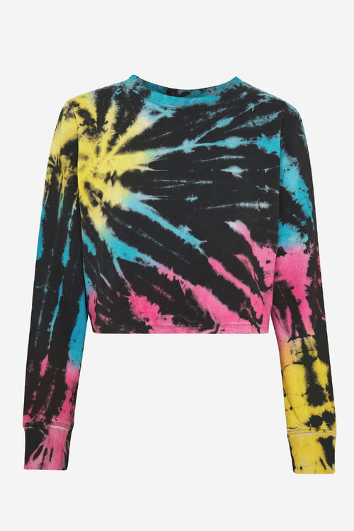 Tie Dye Cropped Urban Classics Sweatshirt