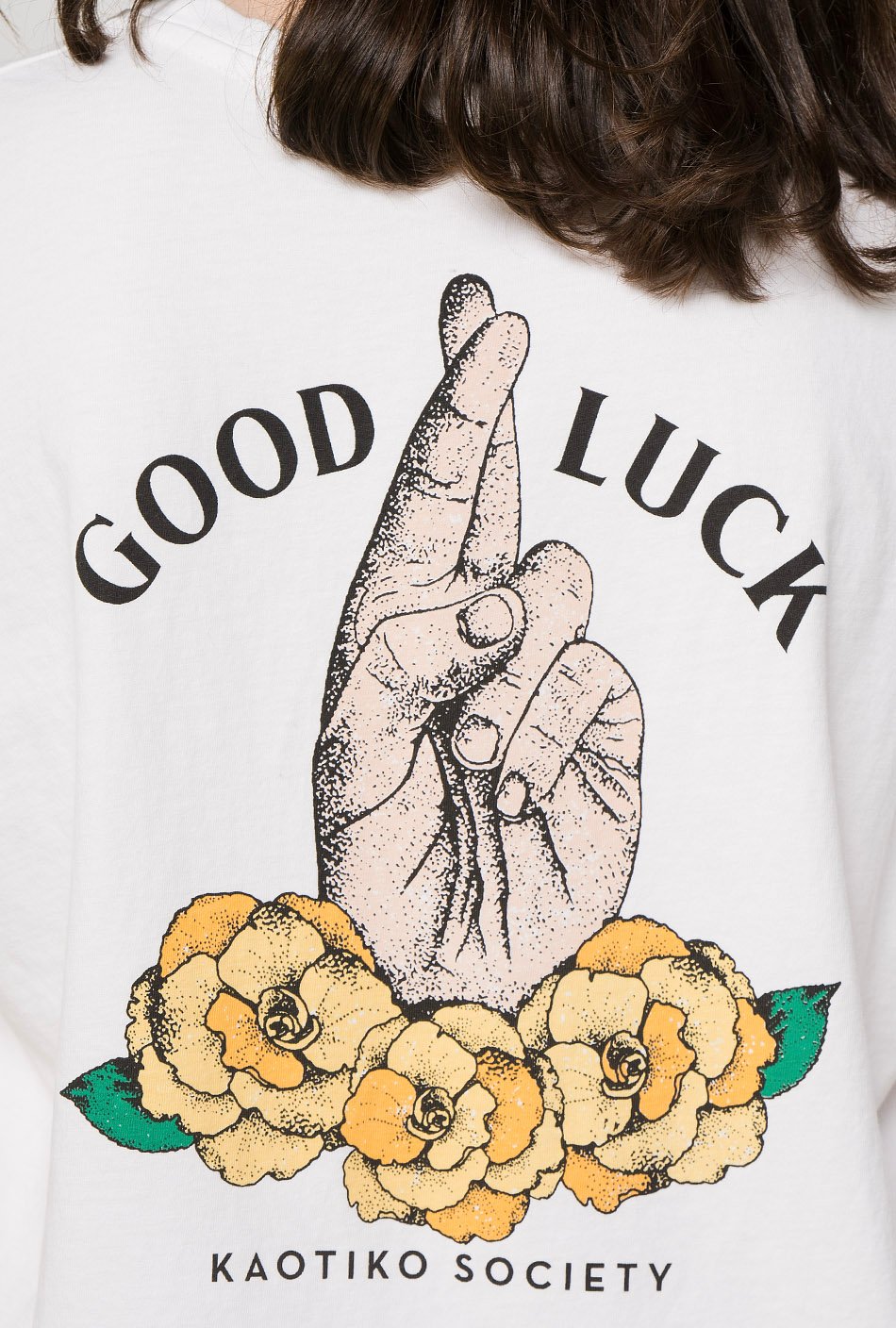 Camiseta Tie-Dye Good Luck Blanca
