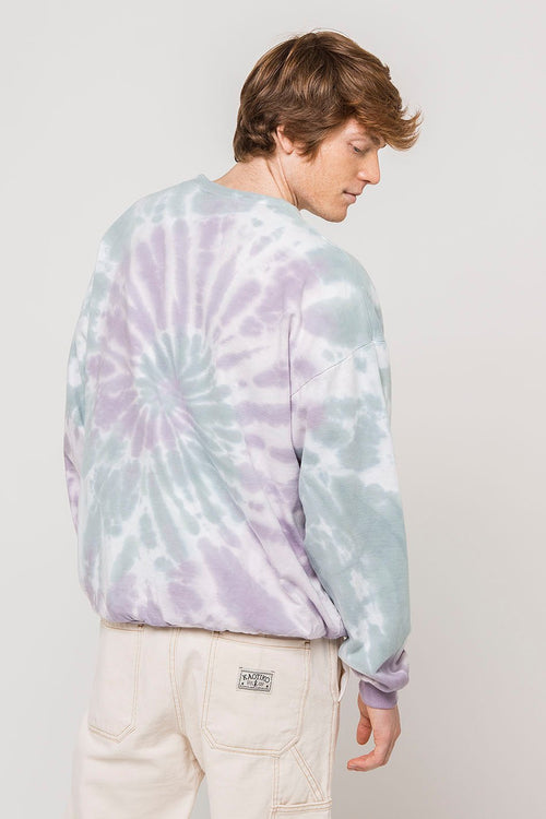 Crew Tie Dye Spiral Turquoise/Purple Sweatshirt