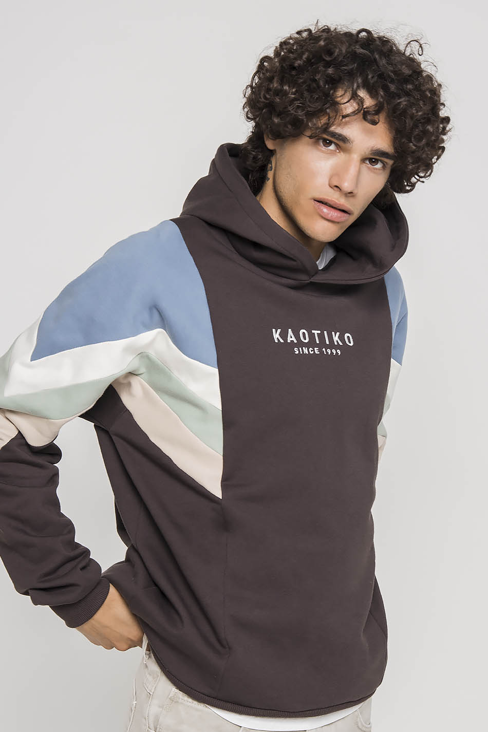 Ewan Hoodie Grey / Blue / Ivory / Green