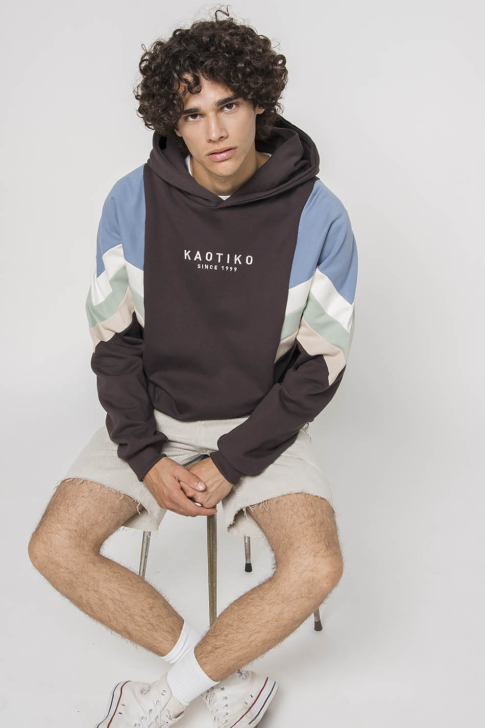 Ewan Hoodie Grey / Blue / Ivory / Green