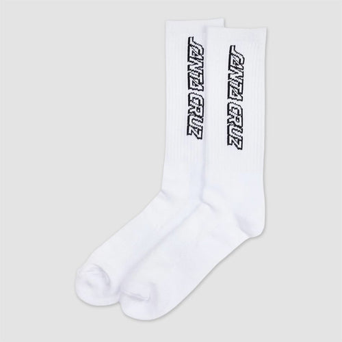 White Santa Cruz Classic Strip Socks
