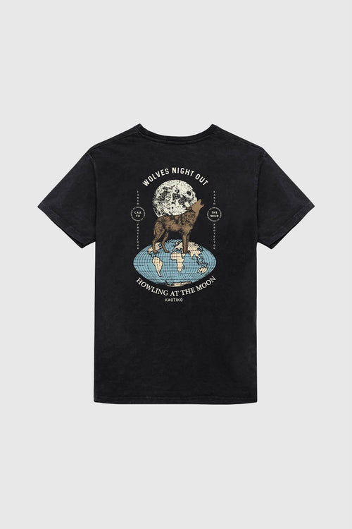 T-shirt Washed Howling Wolves