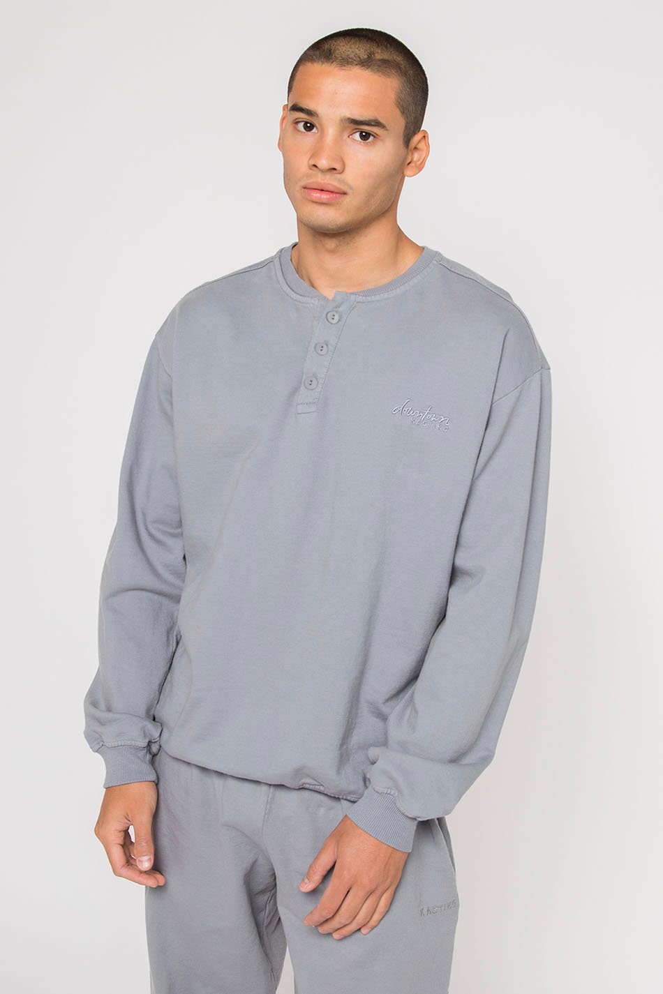 Sweatshirt Helmer Washed Bleu Pâle