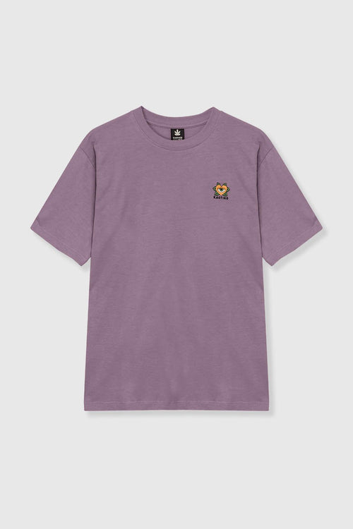 T-Shirt Washed Heart Violett