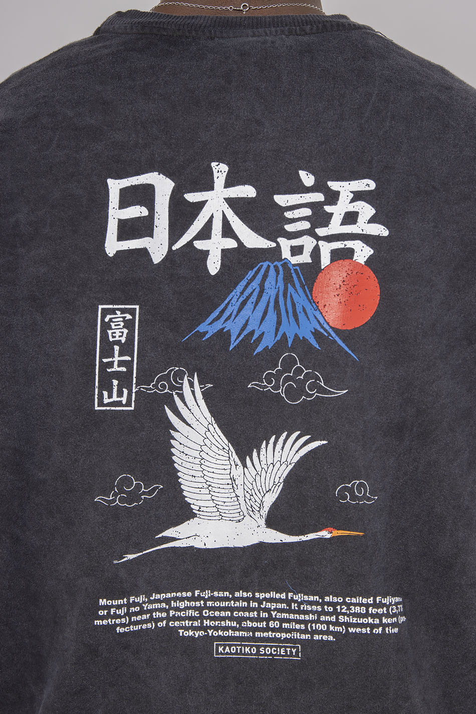 Gewaschenes Heron Japan Schwarzes Sweatshirt