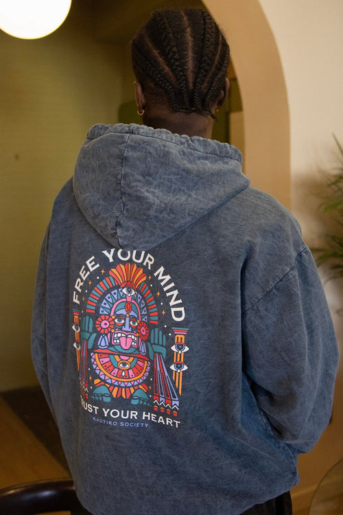 Sweat-shirt Washed Free Your Mind Navy