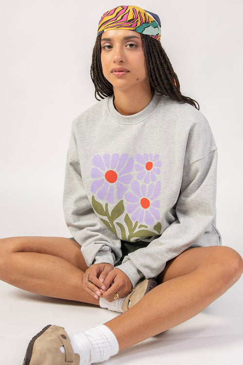 Fleurs Sweatshirt Grey