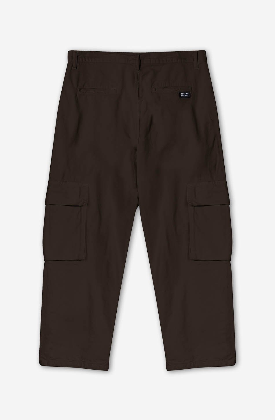 Relaxed Canvas Brown Cargo Trousers