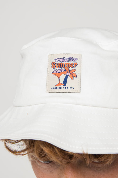 White Tropical Bar Bucket Hat