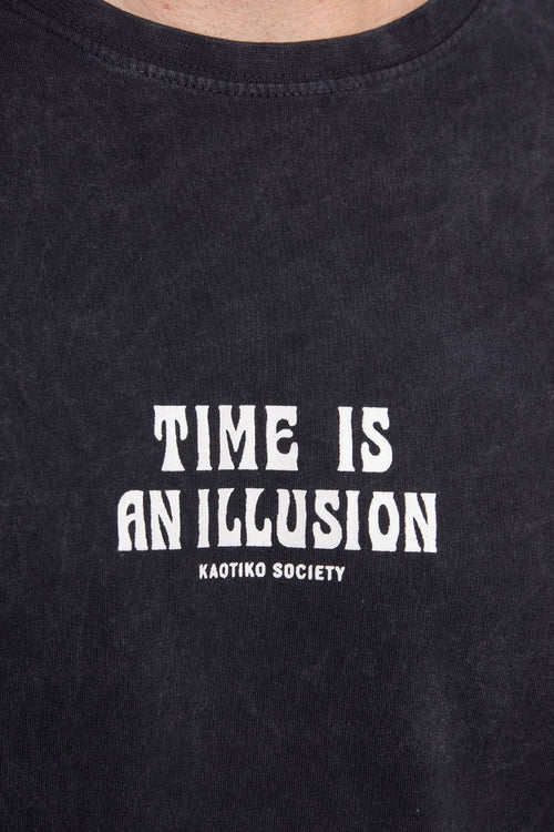 Tee-shirt Washed Illusion Black