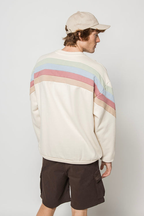 Sudadera Walker Bone/ Palid Green