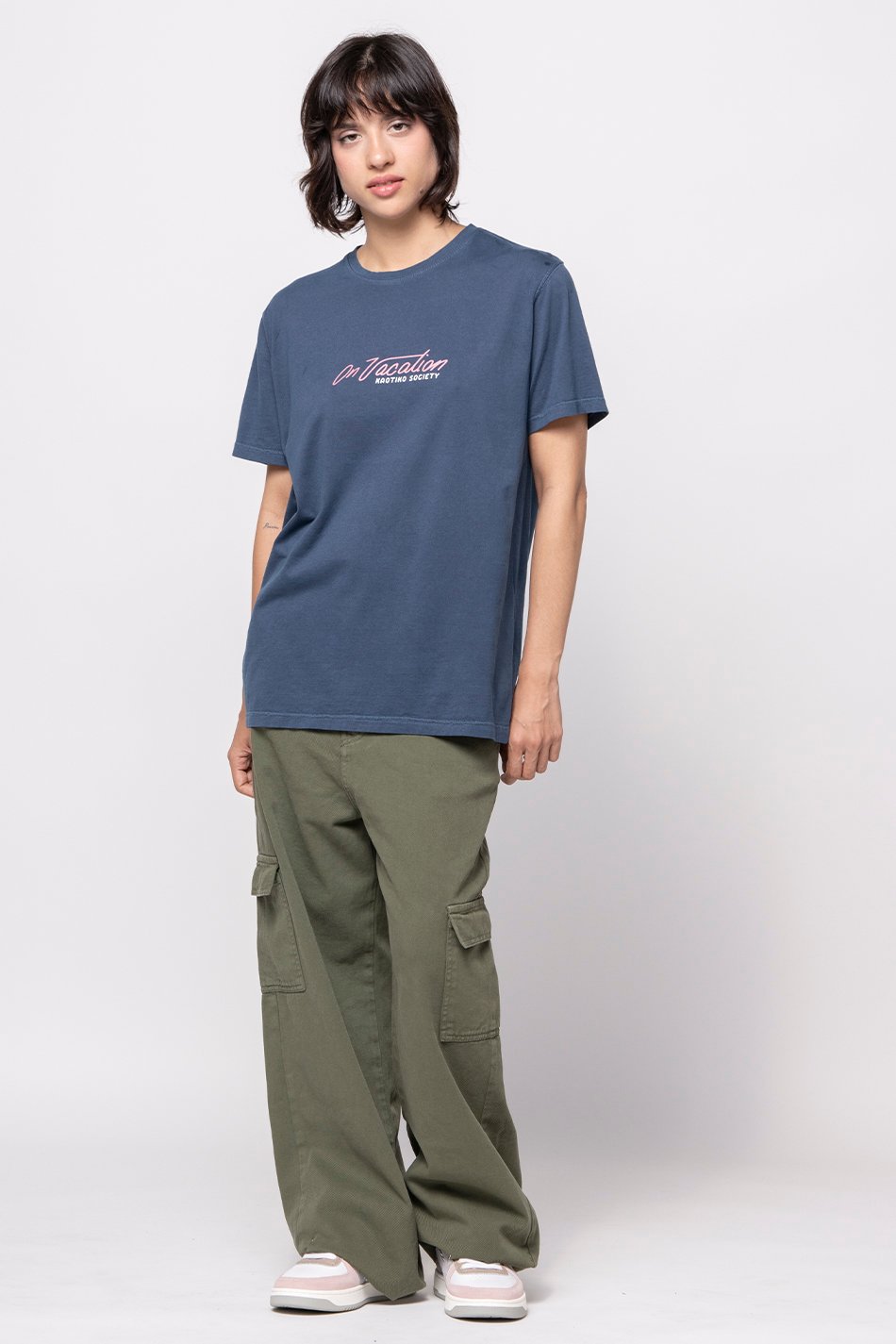Navy On Vacation Washed T-shirt